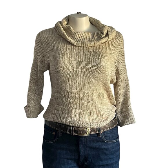 CHICO's Oatmeal Knit Cowl Neck Sweater - 2 - Picture 2 of 5
